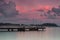 Fishermen on a pier at nelsons bay on the new south wales central coast