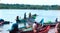 Fishermen are ready to catch fish in the river arasalaru near karaikal beach.