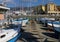 Fishermen`s boats at the entrance of the Marina di genova Airport.