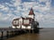 Fishermen's Club House on pier in Buenos Aires Argentina coast