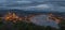 Fishermen`s towers, Parliament and the Danube River. Panorama of the Hungarian capital