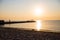 Fishermen sitting on beach early in the morning. Odessa