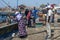 Fishermen unload their catch from a trawler at the busy harbour at Essaouira in Morocco.