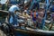 Fishermen unload their catch from a trawler at the busy harbour at Essaouira in Morocco.