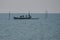 Fishermen working in a boat at Black Sea