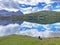 Fishermens on the artificial alpine lake Melchsee or Melch lake in the Uri Alps mountain massif, Melchtal - Switzerland