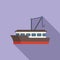 Fishery boat icon flat vector. Fish ship