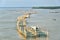 Fishery village with fishing ships in Southern Thailand