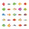 Fishes Flat Vector Icons