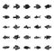 Fishes Glyph Vector Icons