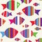 Fishes seamless funny pattern