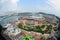 Fisheye aerial view of Singapore Sentosa island