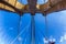 Fisheye image of the Brooklyn Bridge in New York City