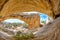 Fisheye lens picture of the Moonshine Arch, Utah.