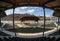 Fisheye lens view of Ruby Amphitheater in Morgantown WV
