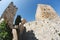 Fisheye view of an ancient citadel in Jerusalem