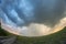 Fisheye view of a supercell thunderstorm