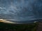 Fisheye view of a supercell thunderstorm with mothership appearance over the high plains of Colorado, USA