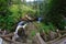 Fisheye view of Triberg waterfall in the Black Forest in Germany