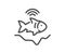 Fishfinder line icon. Echo fish sounder sign. Vector