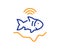Fishfinder line icon. Echo fish sounder sign. Vector