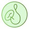 Fishhook flat icon. Bait on hook green icons in trendy flat style. Fishing lure gradient style design, designed for web