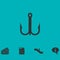 Fishhook icon icon flat