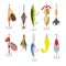 Fishing bait flat icons