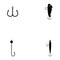 Fishing baits icon set