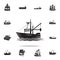 fishing barge icon. Detailed set of ship icons. Premium graphic design. One of the collection icons for websites, web design,