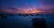 Fishing baskets at sunset