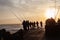 Fishing Beach Ocean Silhouette Fishermen Rods