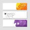 Fishing and beekeeping. Set of white paper banner templates horizontal business banner. Banner corporate identity, website, banner