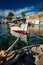 Fishing boars in harbour in fishing village of Mandrakia, Milos island, Greece