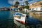 Fishing boars in harbour in fishing village of Mandrakia, Milos island, Greece