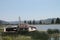 Fishing boat abandoned on shore in Reedsport, Oregon