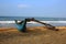 Fishing boat ashore the Indian ocean