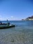 Fishing boat at a beach with chrystal clear water in bulgaria