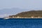 Fishing boat on the blue turkish aegean sea