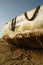 Fishing boat in the desert