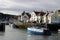 Fishing boat entering Eyemouth harbor, Scotland