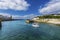 Fishing boat entering Porthlevan historic port