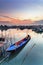 Fishing boat at fisherman village during Sunrise,