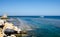 Fishing boat float on turquoise calm waters