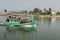 Fishing boat in full speed  to harbor in Duong Dong town at Phu Quoc Vietnam