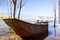 Fishing Boat, Iron ship stranding in wetland park in Erhai lake