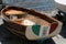 Fishing boat with Italian Flag and Portofino sign