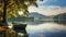 fishing boat on lake