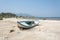 Fishing boat on Lake Bafa shore in Turkey