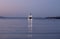 Fishing boat leaving Ventura harbor dawn